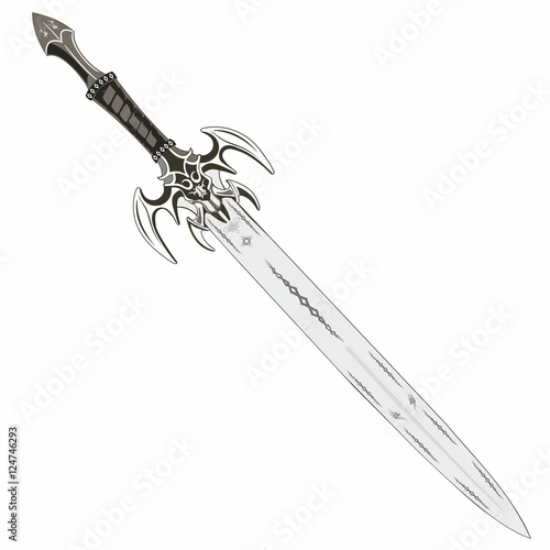 sword illustration with decorations on the blade