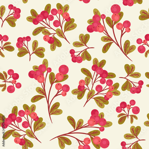 Cranberry seamless pattern