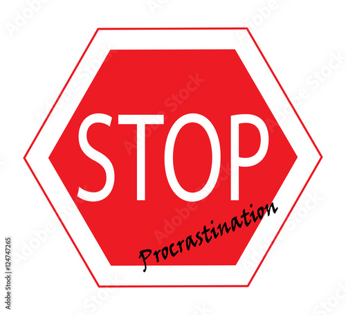 Stop procrastination symbol