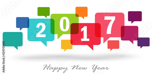 new year 2017 speech bubbles