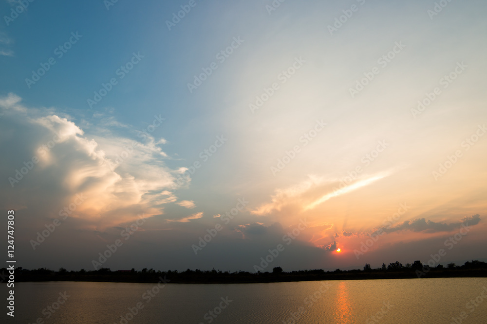 colorful dramatic sky with cloud at sunset colorful dramatic sky with cloud at sunset