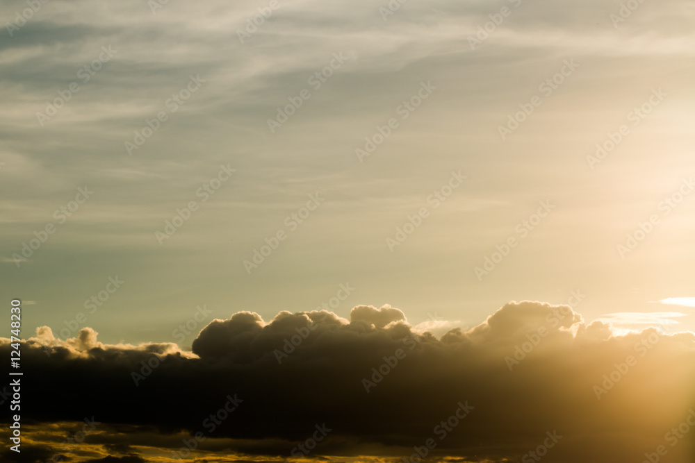 Fototapeta premium colorful dramatic sky with cloud at sunset