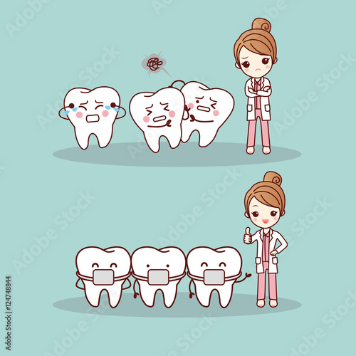 cute cartoon tooth braces