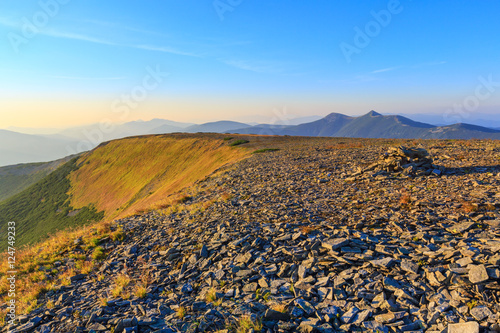 Summer morning mountain view (Carpathian, Ukraine).