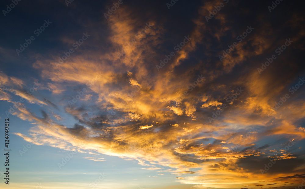 colorful dramatic sky with cloud at sunset colorful dramatic sky with cloud at sunset