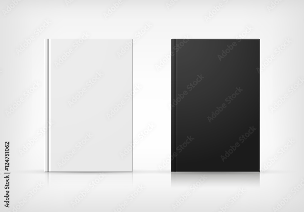 Vector editable black and white book cover templates Stock Vector