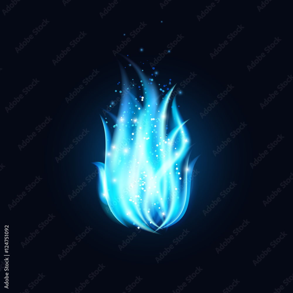 Vecteur Stock Vector blue fire illustration. Dark background with beautiful  blue flame. | Adobe Stock