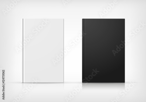 Vector editable black and white book cover templates