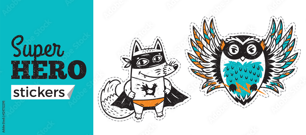 Obraz premium Super Hero stickers