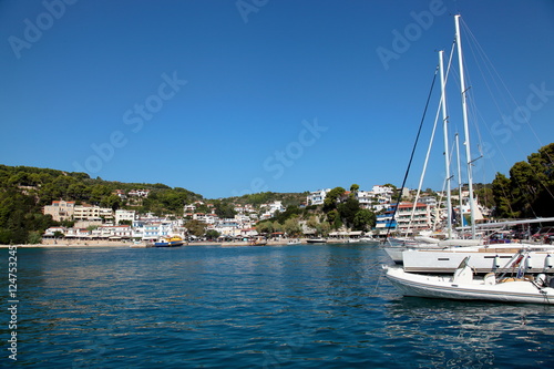 Patitiri port from the sea,Alonissos,Greece © vladuzn