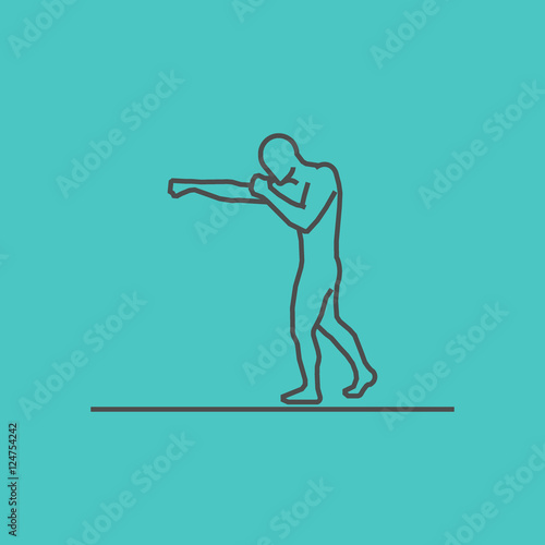 Vector silhouette of boxer