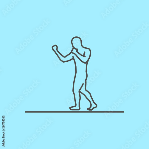 Vector silhouette of boxer