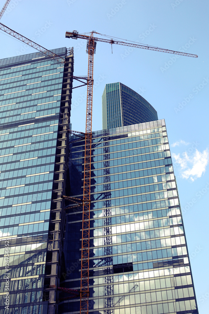 Construction of a modern business center Construction of a modern business center