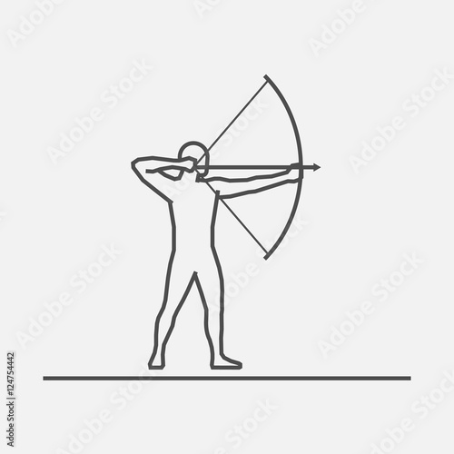Vector silhouette of archer