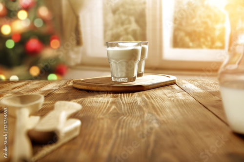 xmas time and milk on table 