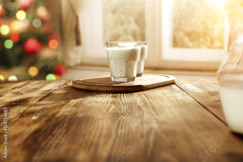 xmas time and milk on table 