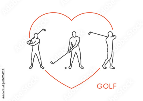 Vector line stylish logo for golf.