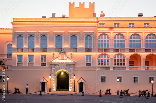 Prince's Palace of Monaco in the evening photo