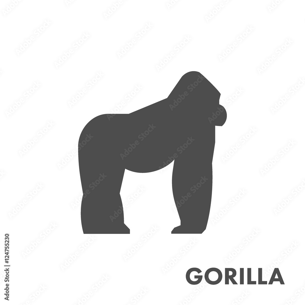 Black vector figure of gorilla. Black vector figure of gorilla.