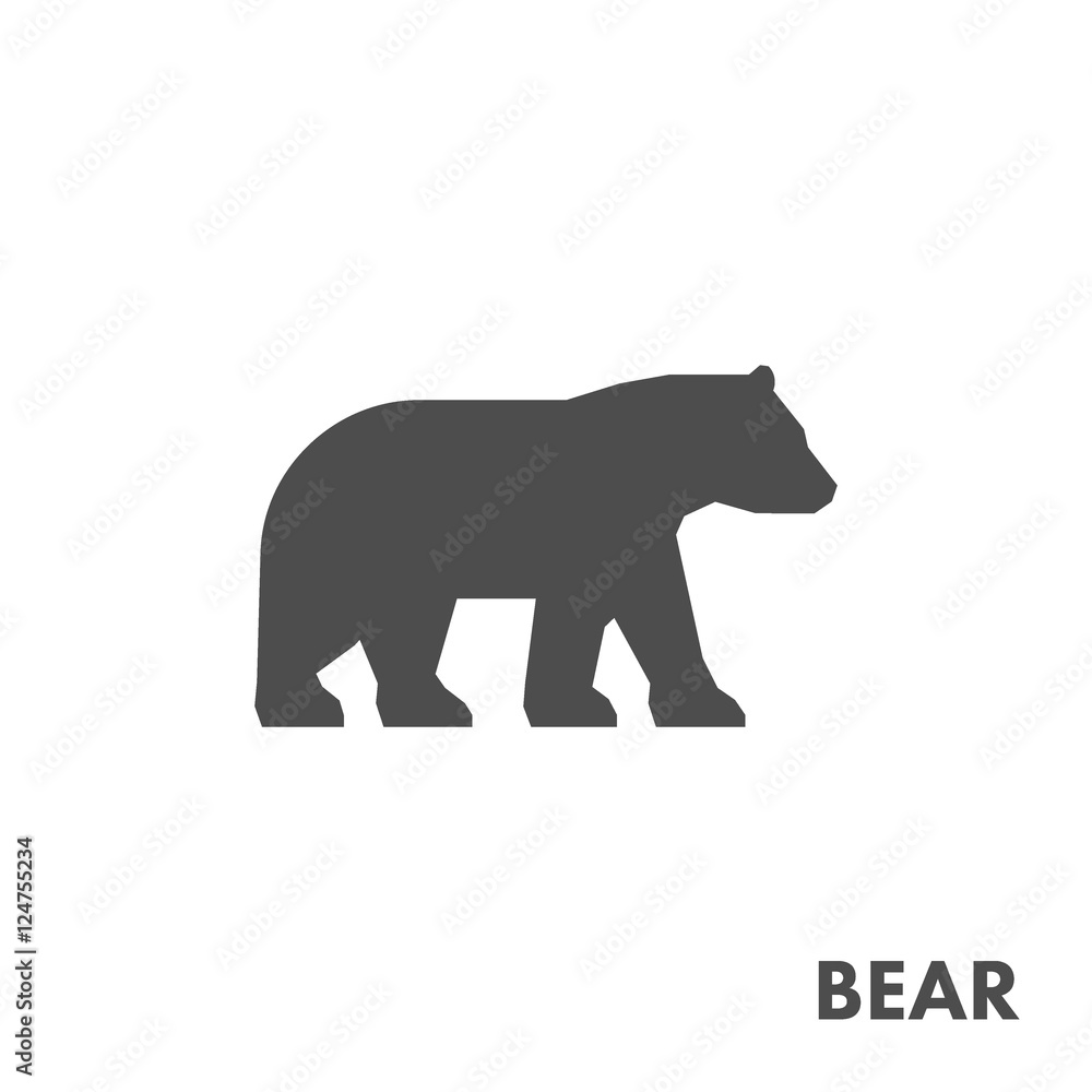 Fototapeta premium Black vector figure of bear.