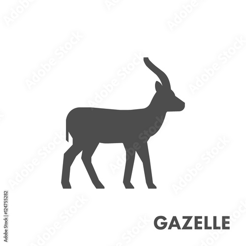 Black vector figure of gazelle.
