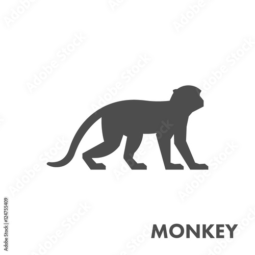 Black vector figure of monkey. © karpenko_ilia