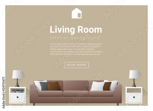 Modern living room Interior background , vector, illustration