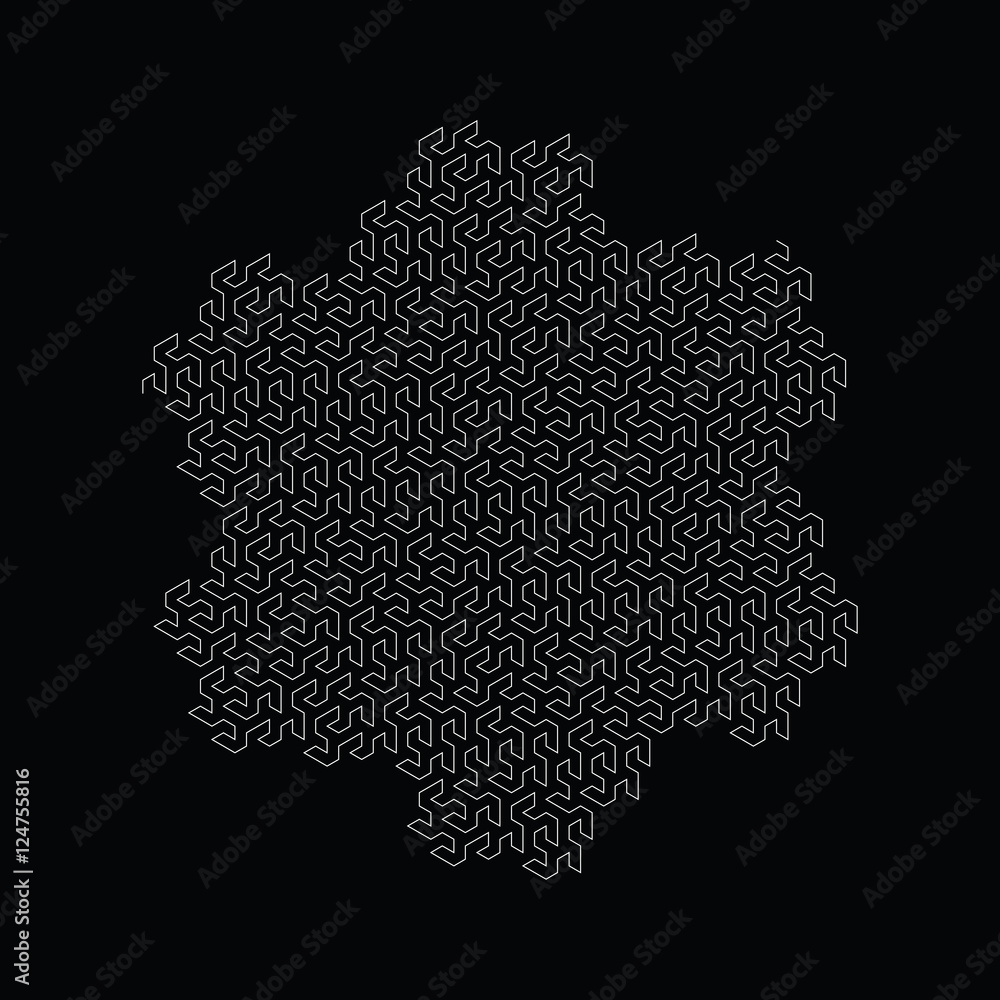 Naklejka premium Gosper Curve