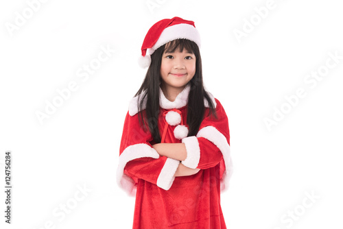 Little asian girl in christmas