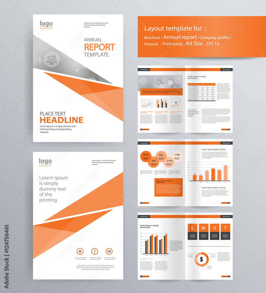 page layout for company profile, annual report, brochure, and flyer layout template. with info graphic element. and vector A4 size  for editable 