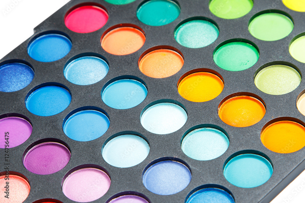 Palette with a multicolored eyeshadows Palette with a multicolored eyeshadows