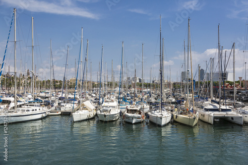 Boats in the Olympic Port of Barcelona