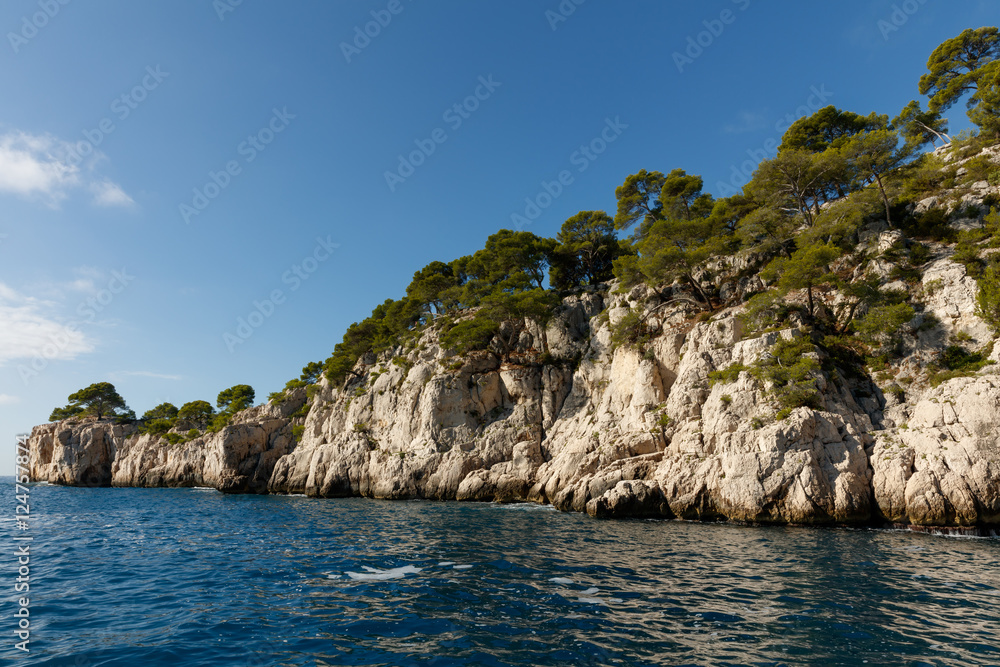 Vue from the sea on Calanques de Cassis, Calanques de Marseille, Provence, France Vue from the sea on Calanques de Cassis, Calanques de Marseille, Provence, France