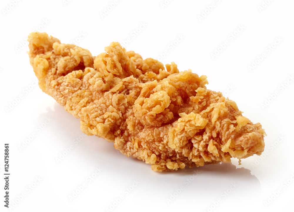 Breaded chicken fillet isolated on white Breaded chicken fillet isolated on white
