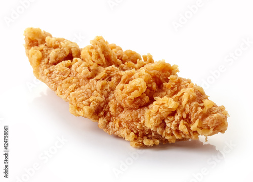 Breaded chicken fillet isolated on white