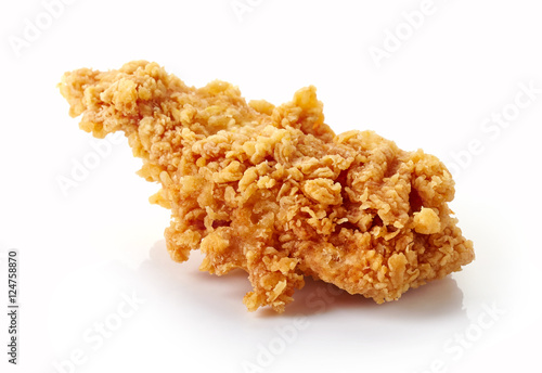 Breaded chicken fillet isolated on white