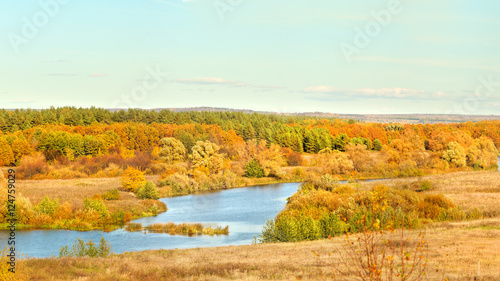 autumn beautiful panoramic rural landscape © solstizia