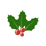 Christmas Holly berry icon. Christmas symbol.