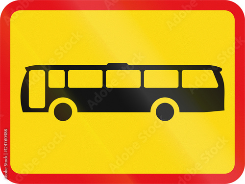 Temporary road sign used in the African country of Botswana - The primary sign applies to buses photo