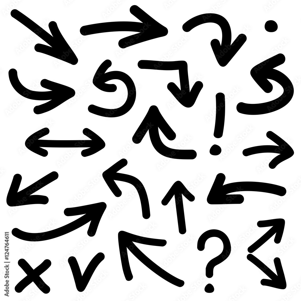 Black arrow icon vector set isolated on white background