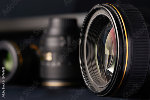 Photo lens on blurred object