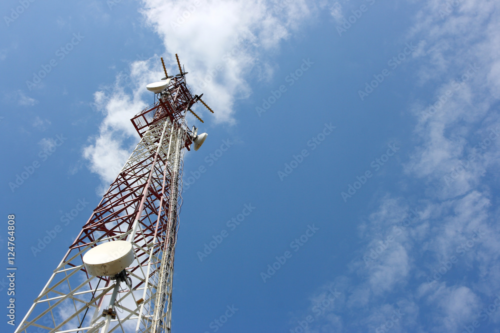TV and radio translation tower against a blue sky TV and radio translation tower against a blue sky