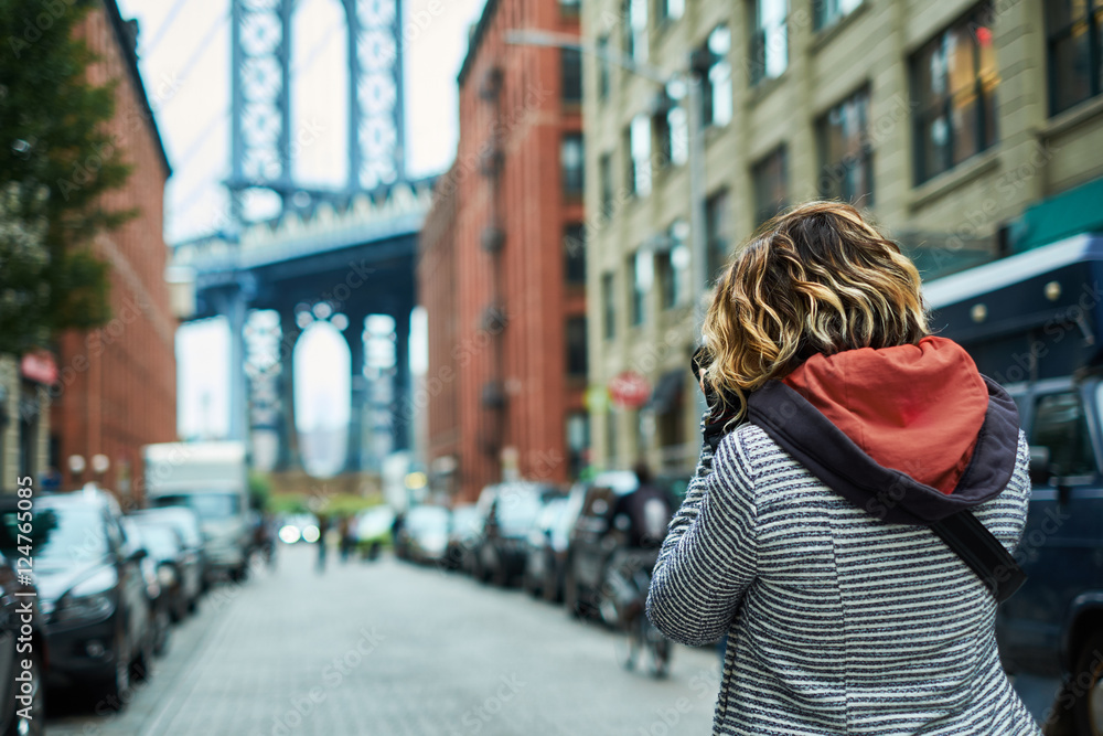 Tourist taking photo in New York city Tourist taking photo in New York city