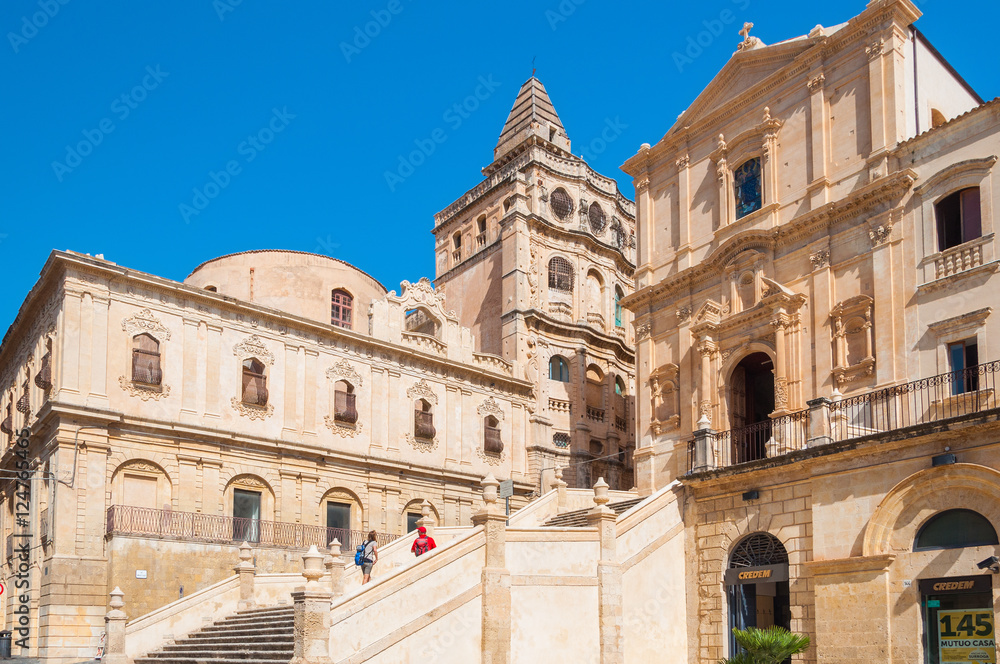 View of the Church of Saint Francis Immaculate in the Noto