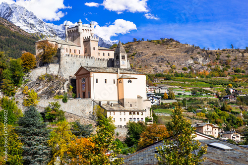 Amazing castles of Valle d'Aosta- Saint Pierre, northen Italy