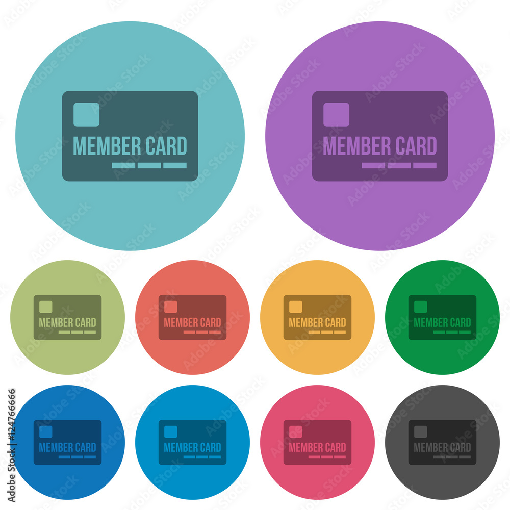 Member card color flat icons Member card color flat icons