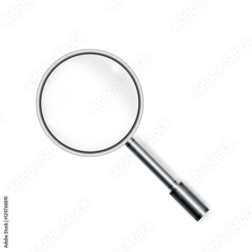 Magnifying glass isolated on white background. vector illustration