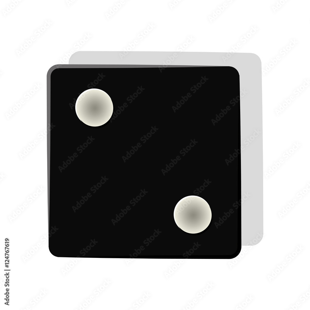 black dice cube icon over white background. gambling games design. vector illustration black dice cube icon over white background. gambling games design. vector illustration
