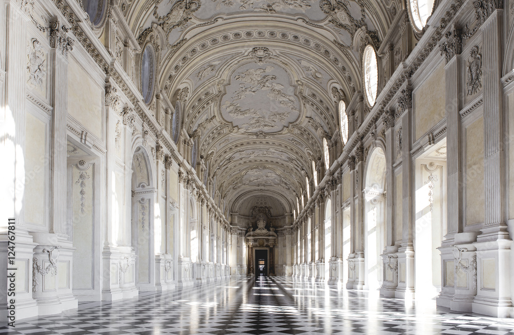 Venaria Reale - Galleria Grande - obrazy, fototapety, plakaty 