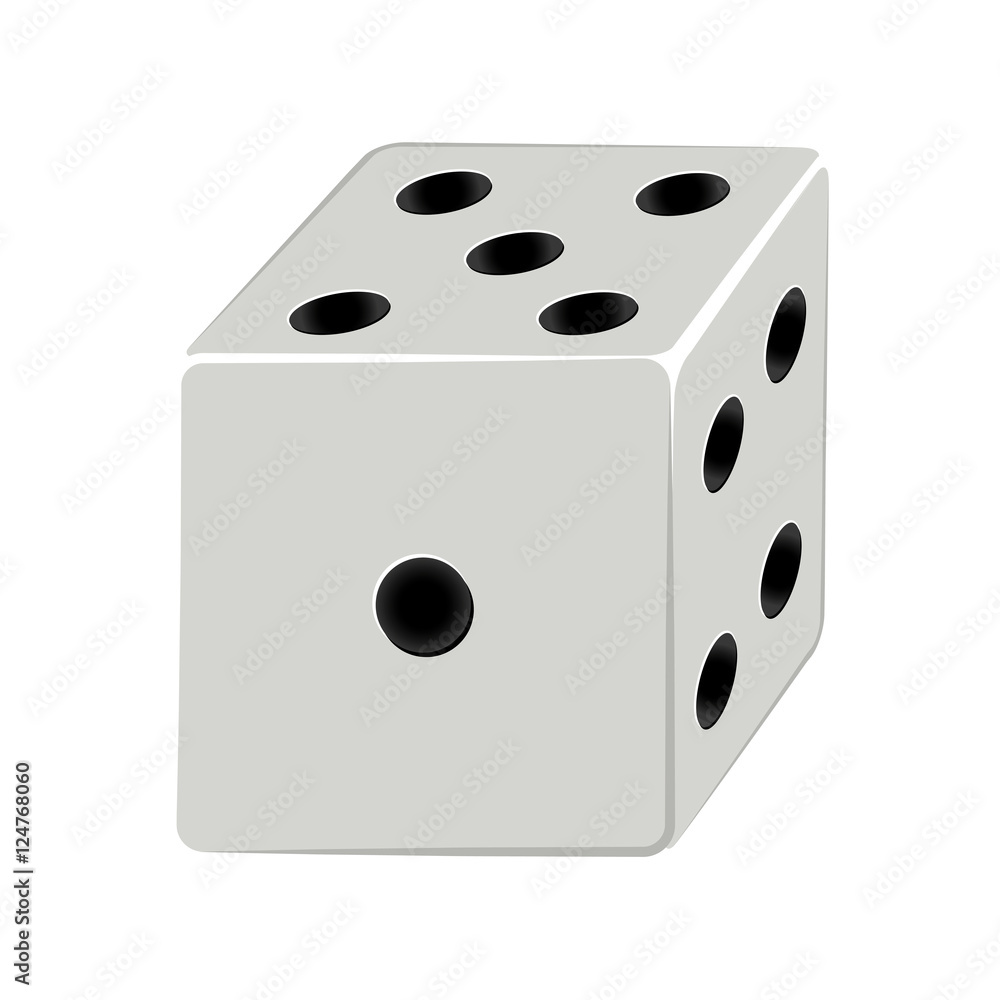 dice cube icon over white background. gambling games design. vector illustration dice cube icon over white background. gambling games design. vector illustration